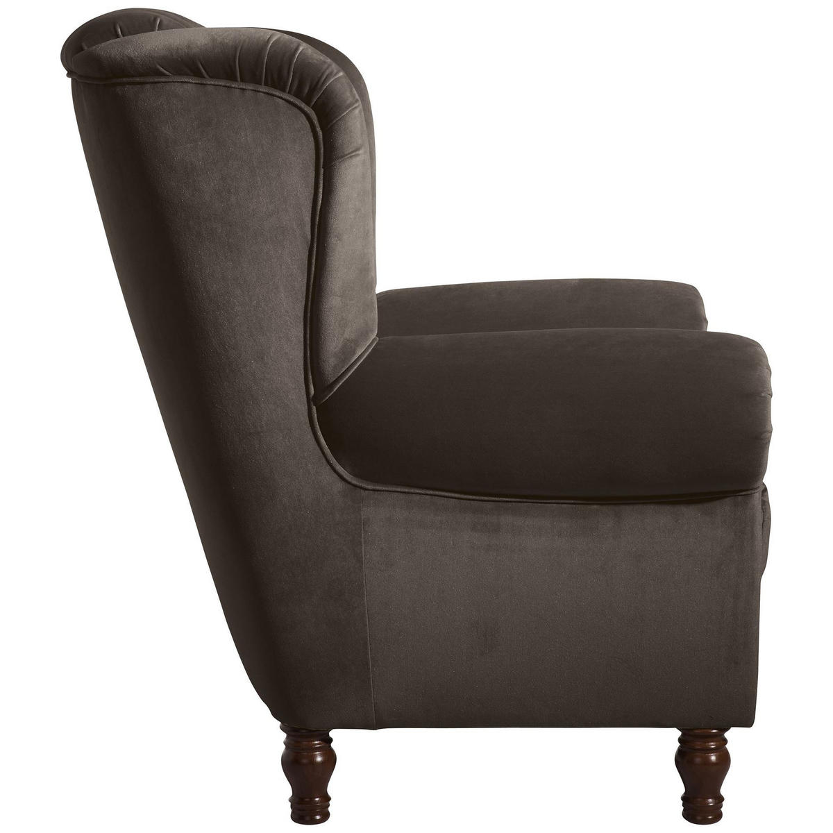 OHRENBACKENSESSEL Katreen Bezug Samtvelours Buche nussbaum dunkel / braun - Braun, Kunststoff (91/101/90cm) - 58aufmkessel