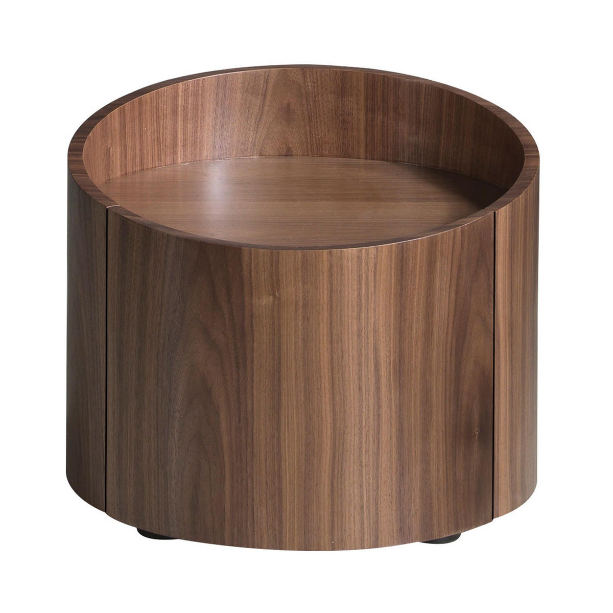 NACHTSCHRANK Nachttisch aus Nussbaum und schwarzem Stahl Ø53/44 cm - Nussbaumfarben, Holz (53/44/53cm) - ANGEL CERDA