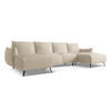 WOHNLANDSCHAFT Chenille Stoff Beige - Beige/Schwarz, Textil/Metall (317/86/162cm) - Makamii