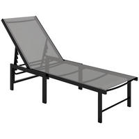 SONNENLIEGE Verstellbare Gartenliege mit 5-fach verstellbarer Rückenlehne und Stahlrahmen 166 x 60 x 84 cm ,Grau - Grau, Metall (60/84/166cm) - Vallsero