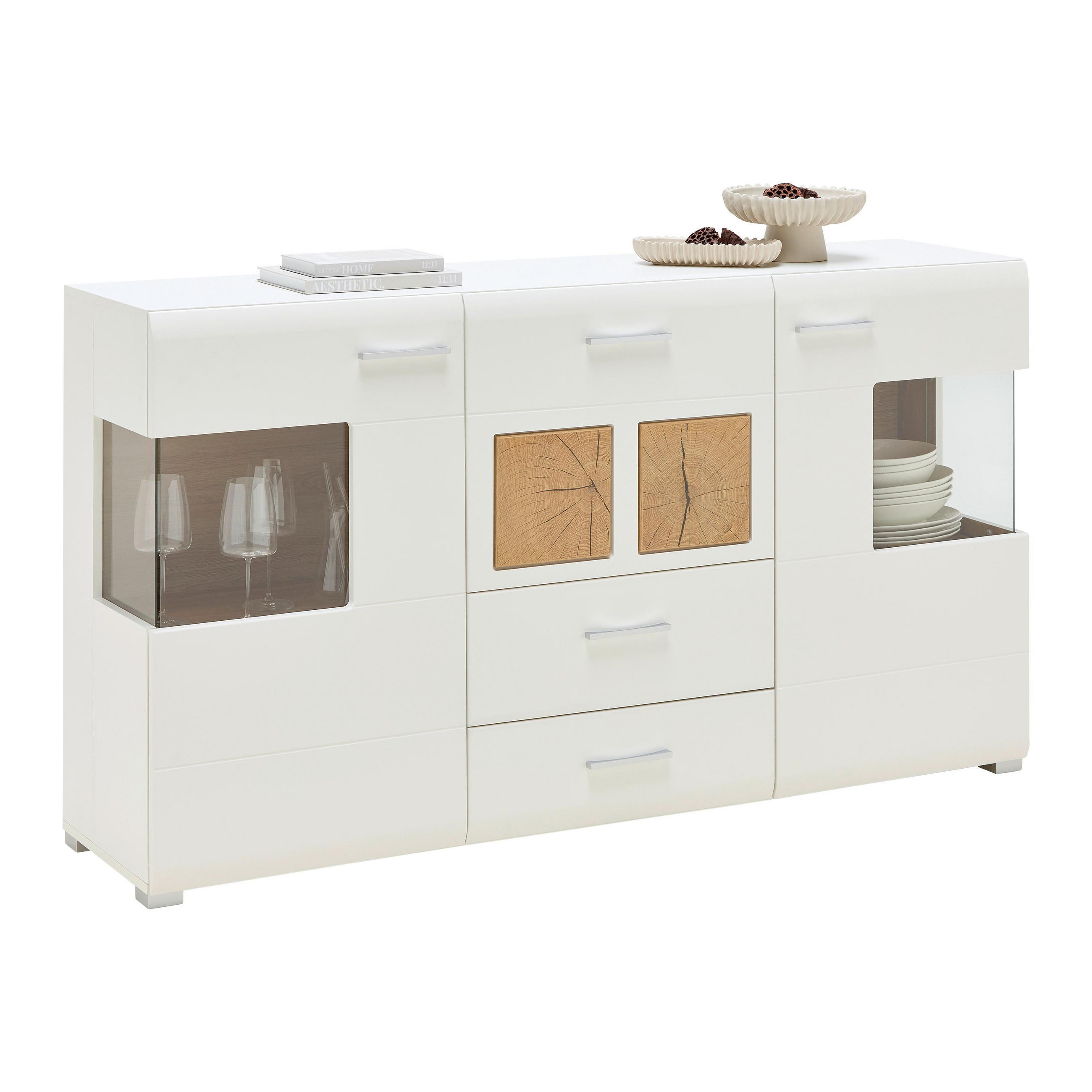 SIDEBOARD Fun Plus Weiß/Eichefarben - Weiß, Holzwerkstoff (170/94/42cm) - Mömax