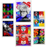 POSTER Set Mit 6 Iconico Graffiti Pop Di Andy Warhol A3 & A4 Weißer Rahmen - Weiß, Papier (29/3cm) - Nacnic