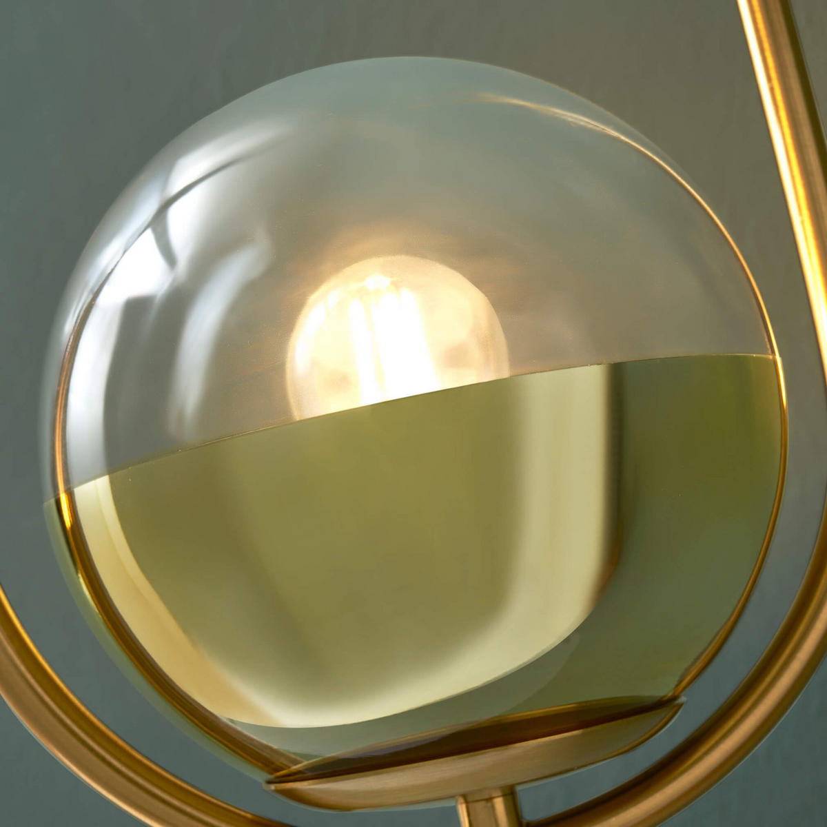 HÄNGELEUCHTE Nuccia, Transparent und goldfarben, 50cm - Transparent, Glas (50/20/50cm) - KOSILUM