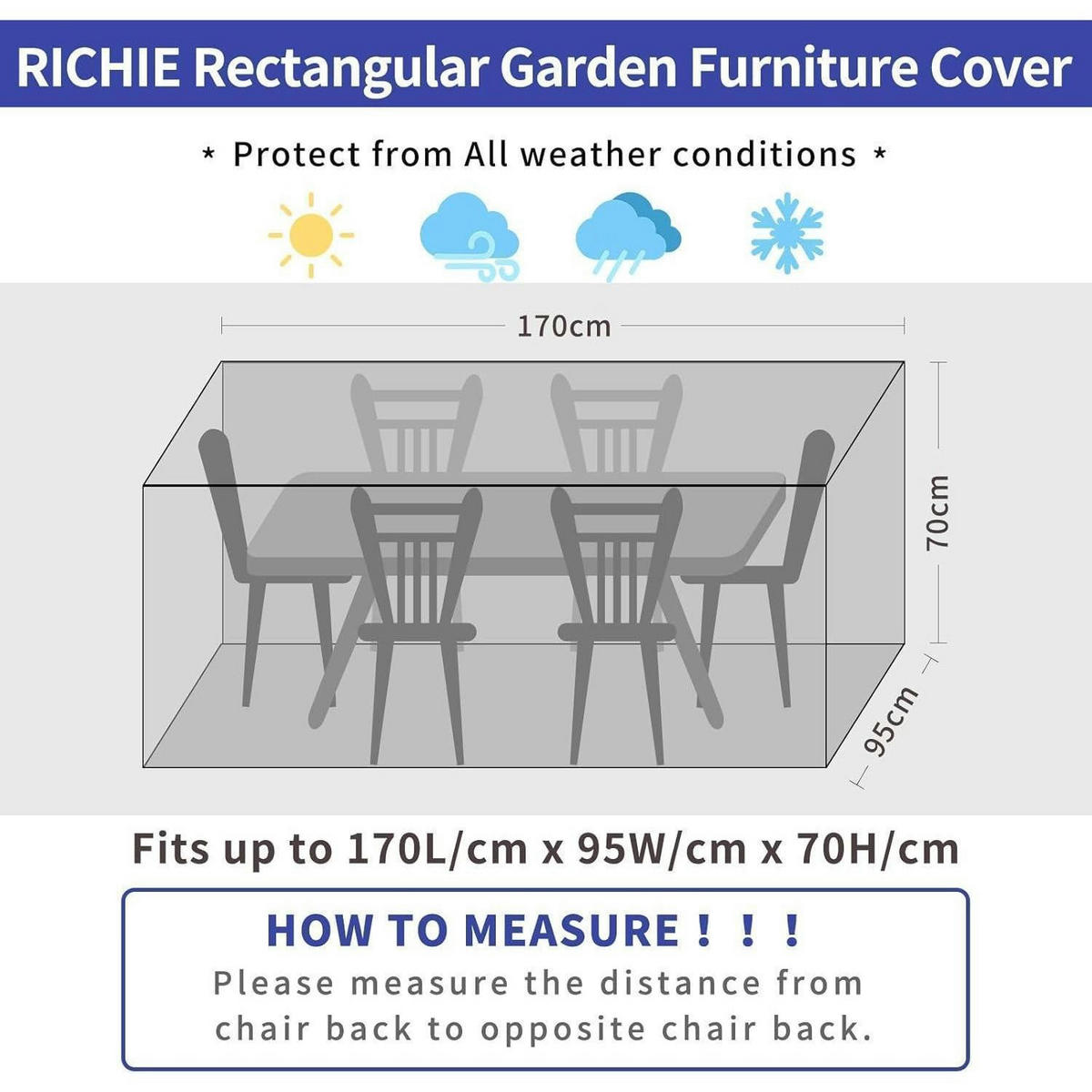 ABDECKHAUBE für Gartenmöbel 170 x 95 x 70 cm Transparent - Transparent, Kunststoff (170/70/95cm)