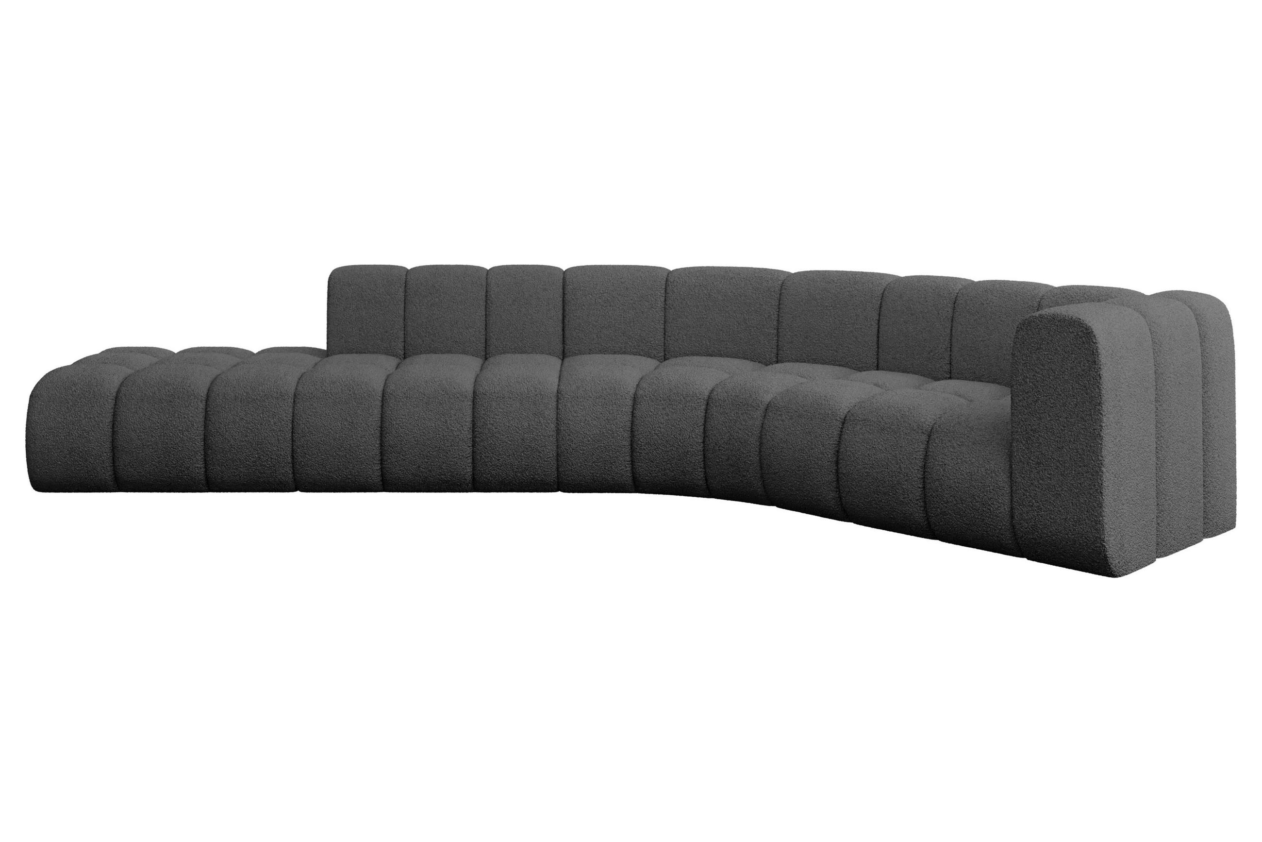 ECKSOFA modulares Sofa Tilmo-L1 - 399x194x70 cm Grau - Grau, Holzwerkstoff/Textil (399/194cm) - ALTDECOR
