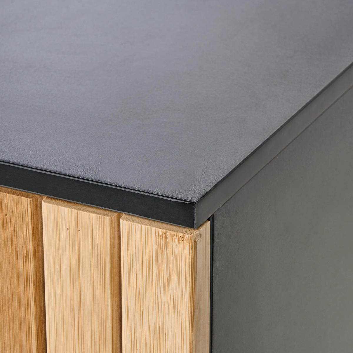 WASCHBECKENUNTERSCHRANK Bambus 60 cm Hellbraun Miscanti - Hellbraun, Holz (60/80/30cm) - Beliani