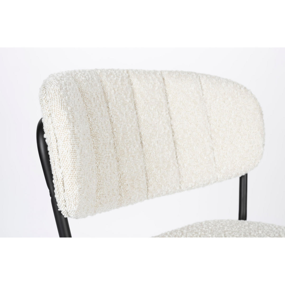 BARHOCKER Jolien 65 cm Schwarz/ Bouclé - 2 er Set - Weiß, Textil (48/89/54cm) - Housecraft Living