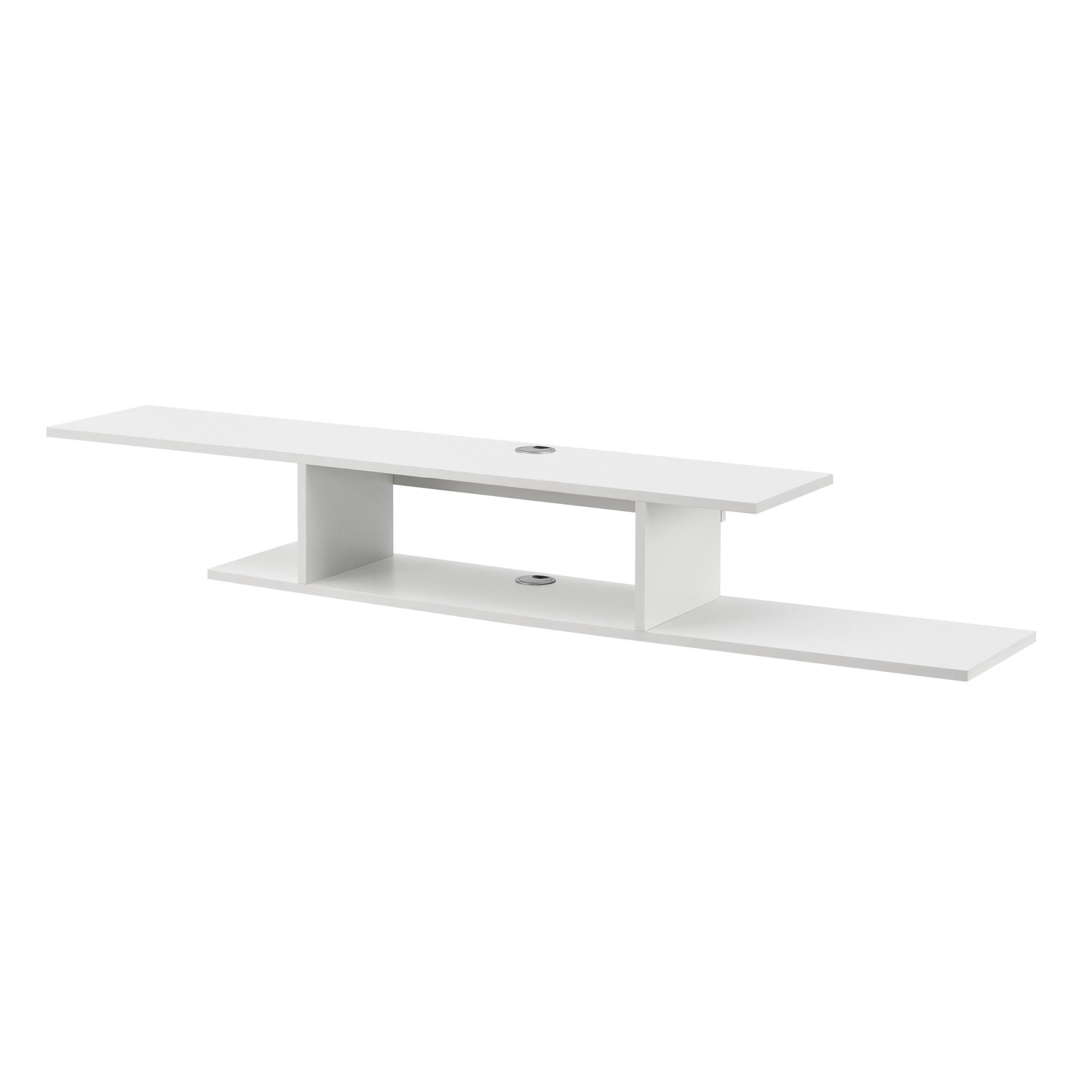 TV-WANDREGAL Støvring - Weiß, Holzwerkstoff (150/21/25cm) - [en.casa]