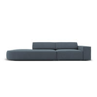 LINKES-SOFA Jodie aus strukturiertem Stoff blau 3 Sitzplätze - Blau, Textil (102/70/262cm) - Micadoni