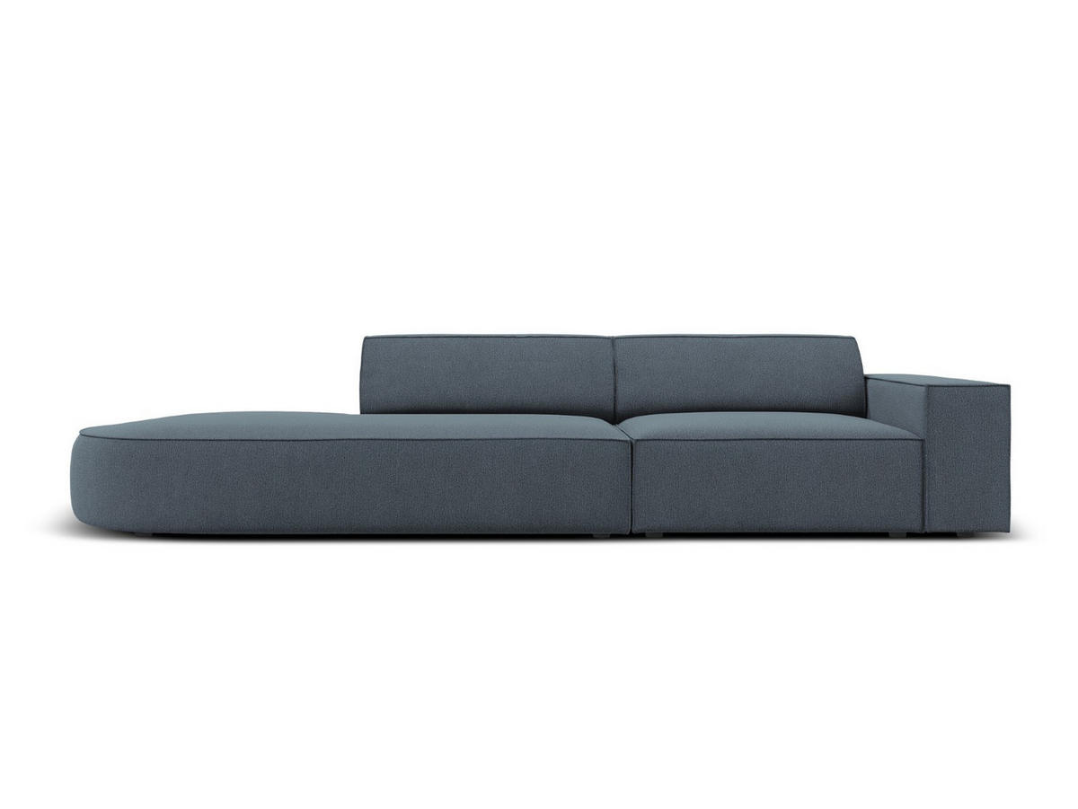 LINKES-SOFA Jodie aus strukturiertem Stoff blau 3 Sitzplätze - Blau, Textil (102/70/262cm) - Micadoni