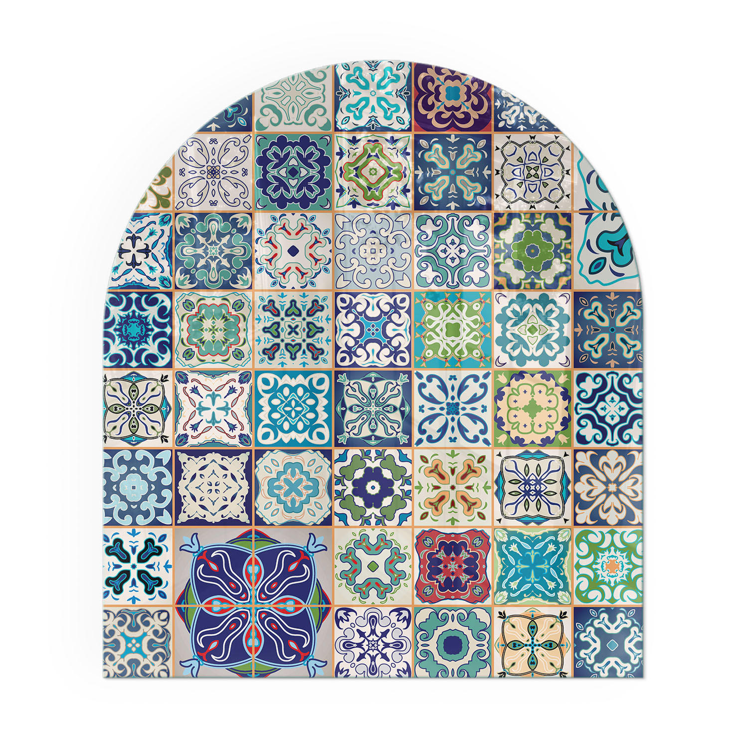 GLASPLATTE für Kamin 80x70 cm - Blau, Glas (80/70/0.4cm) - TULUP