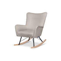 SCHAUKELSESSEL ADDUCTI breiter Sitz für mehr Komfort, Beige - Eichefarben/Beige, Holz/Textil (75/94/112cm) - KONSIMO®