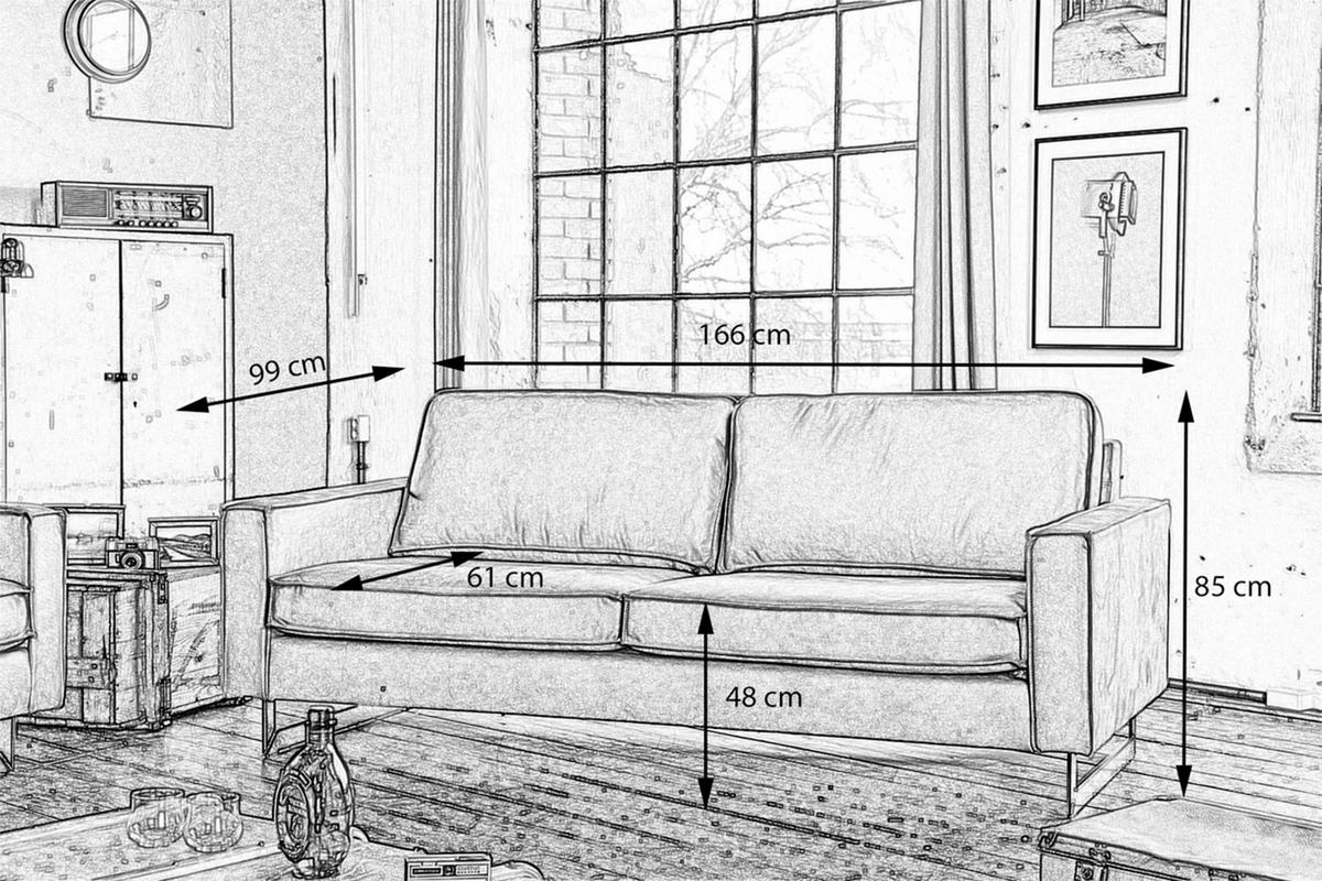 SOFA VILNIUS Braun Kunstleder - Dunkelbraun/Schwarz, Textil (166/85/99cm) - KAWOLA