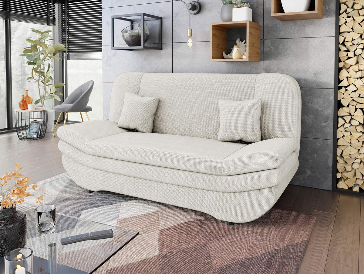 SCHLAFSOFA Weronika - Creme/Schwarz, Holz/Kunststoff (200/95/90cm) - MIRJAN24