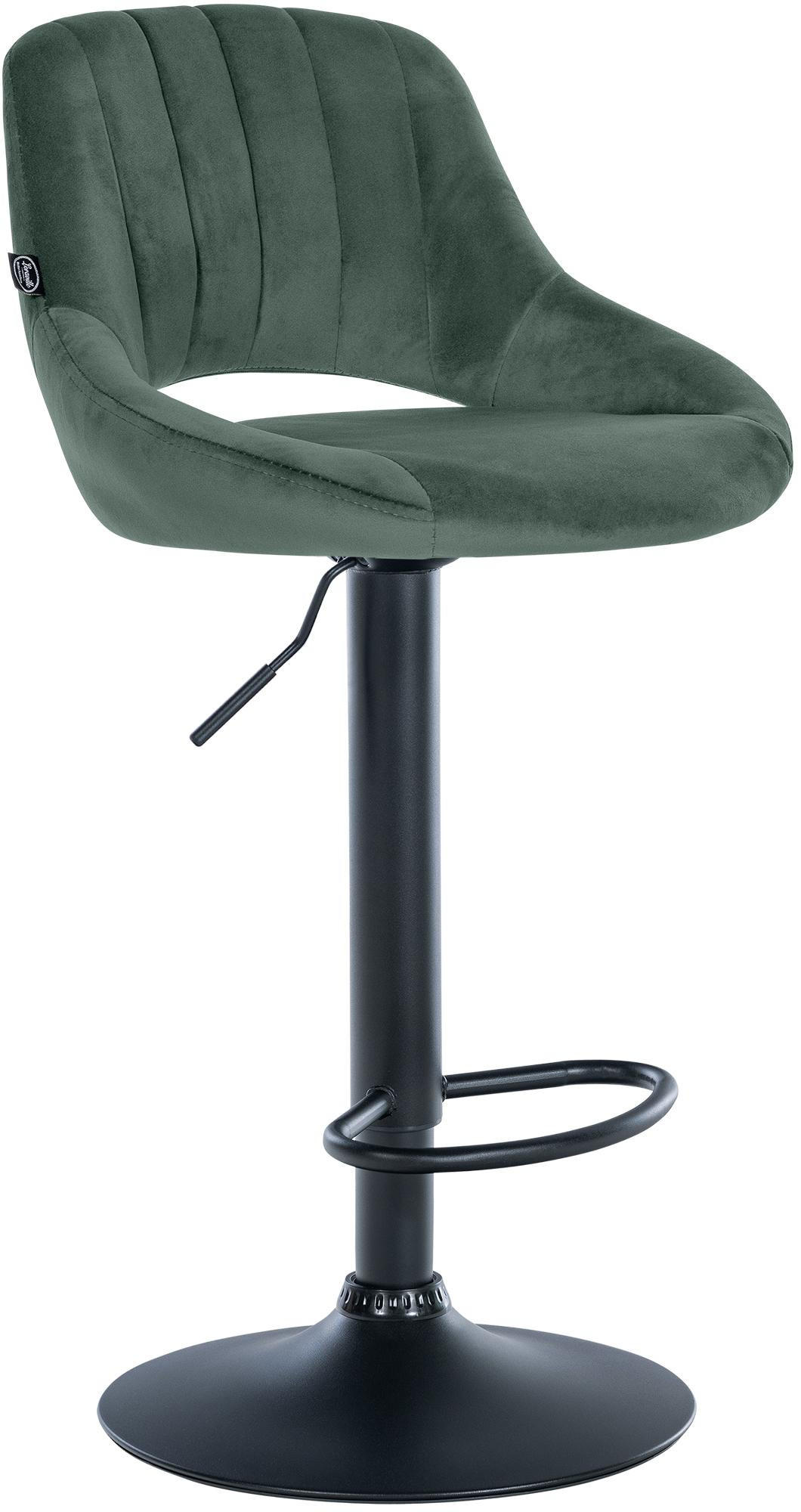 BARHOCKER Samt Grün - Schwarz/Grün, Textil/Metall (47/85/48cm) - CLP