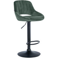 BARHOCKER Samt Grün - Schwarz/Grün, Textil/Metall (47/85/48cm) - CLP