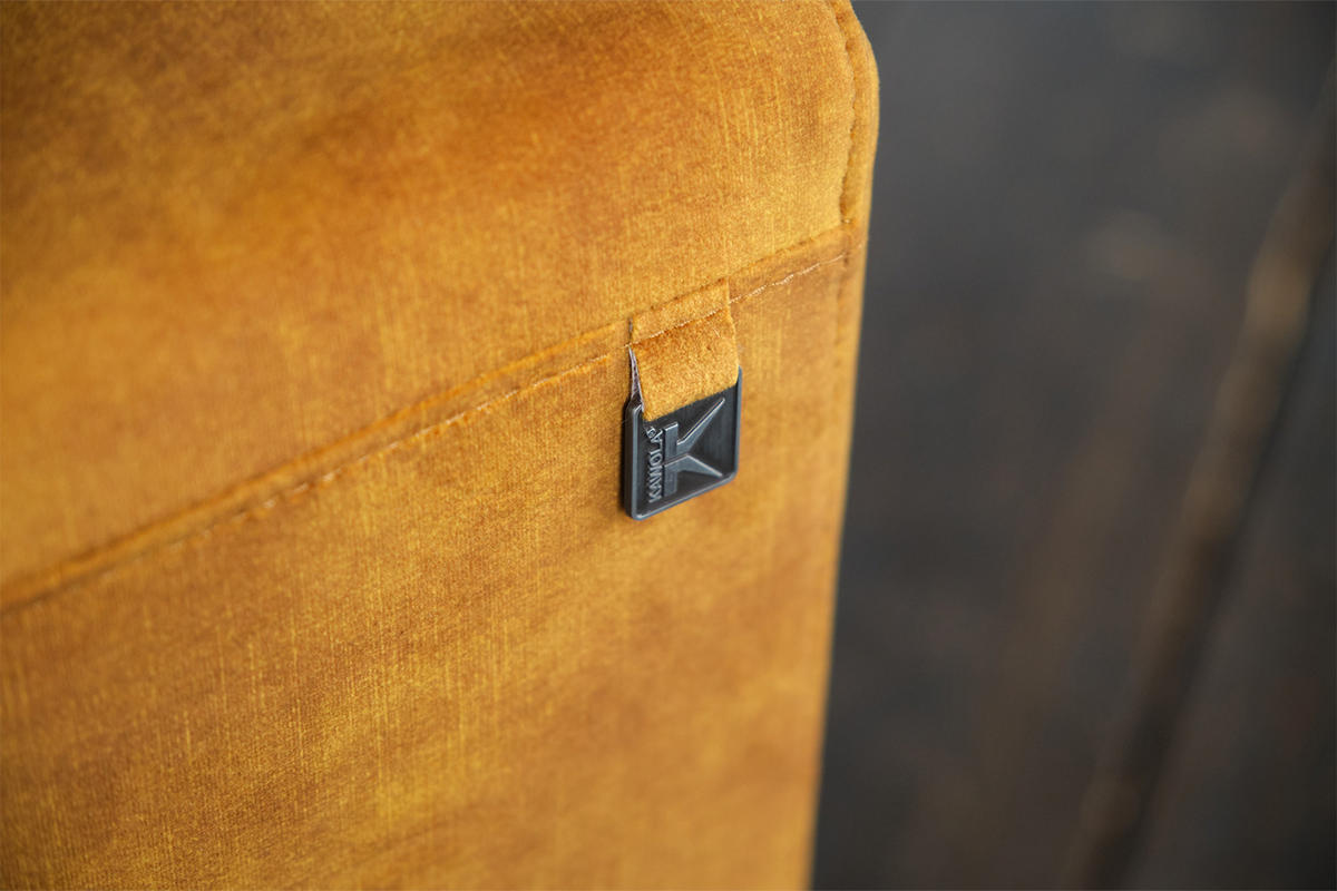 SOFA NILO Gold Velvet - Gelb/Silberfarben, Textil/Metall (220/77/87cm) - KAWOLA