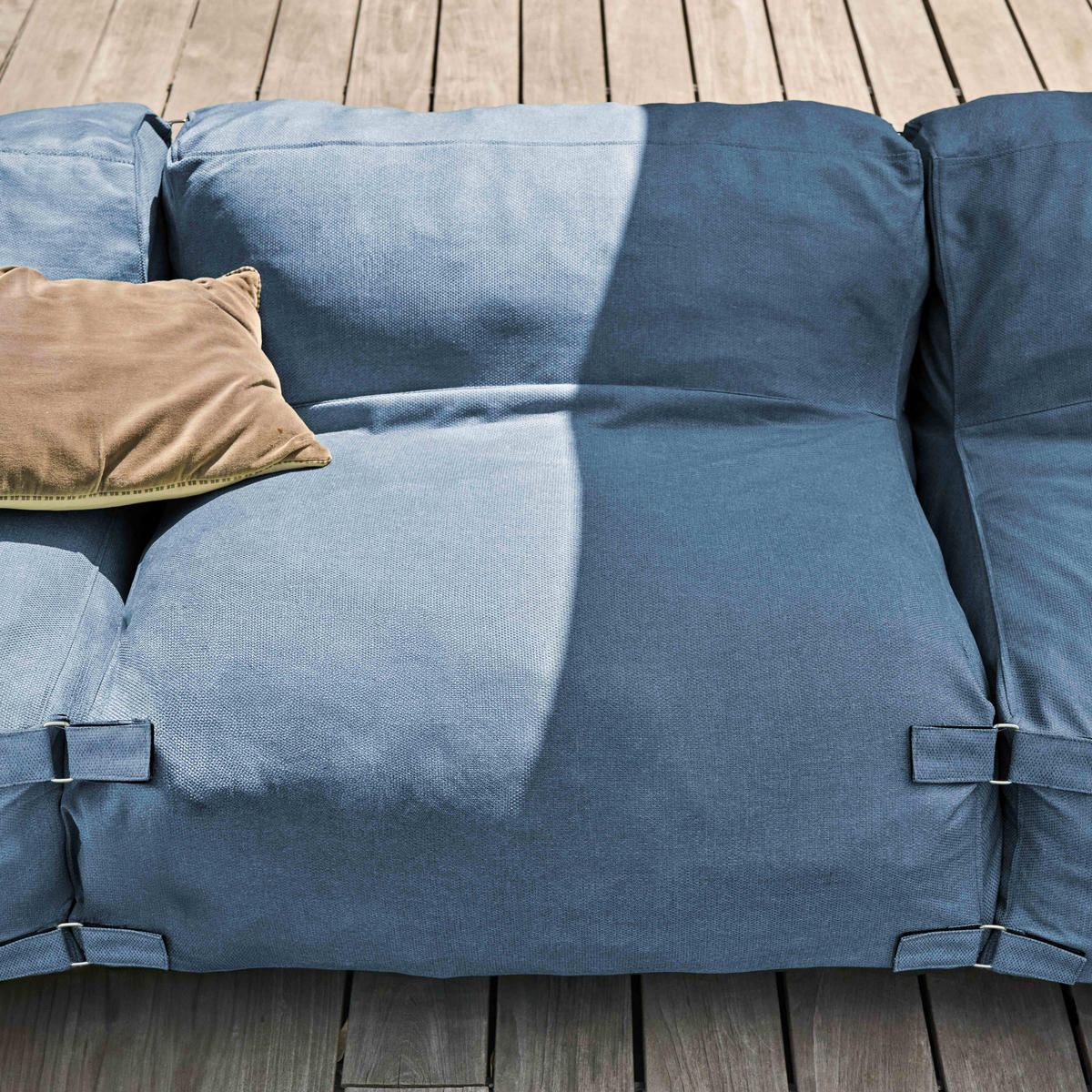 GARTENSOFA 4-tlg., Pazifikblau - Blau, Textil (85/65/160cm) - Oviala