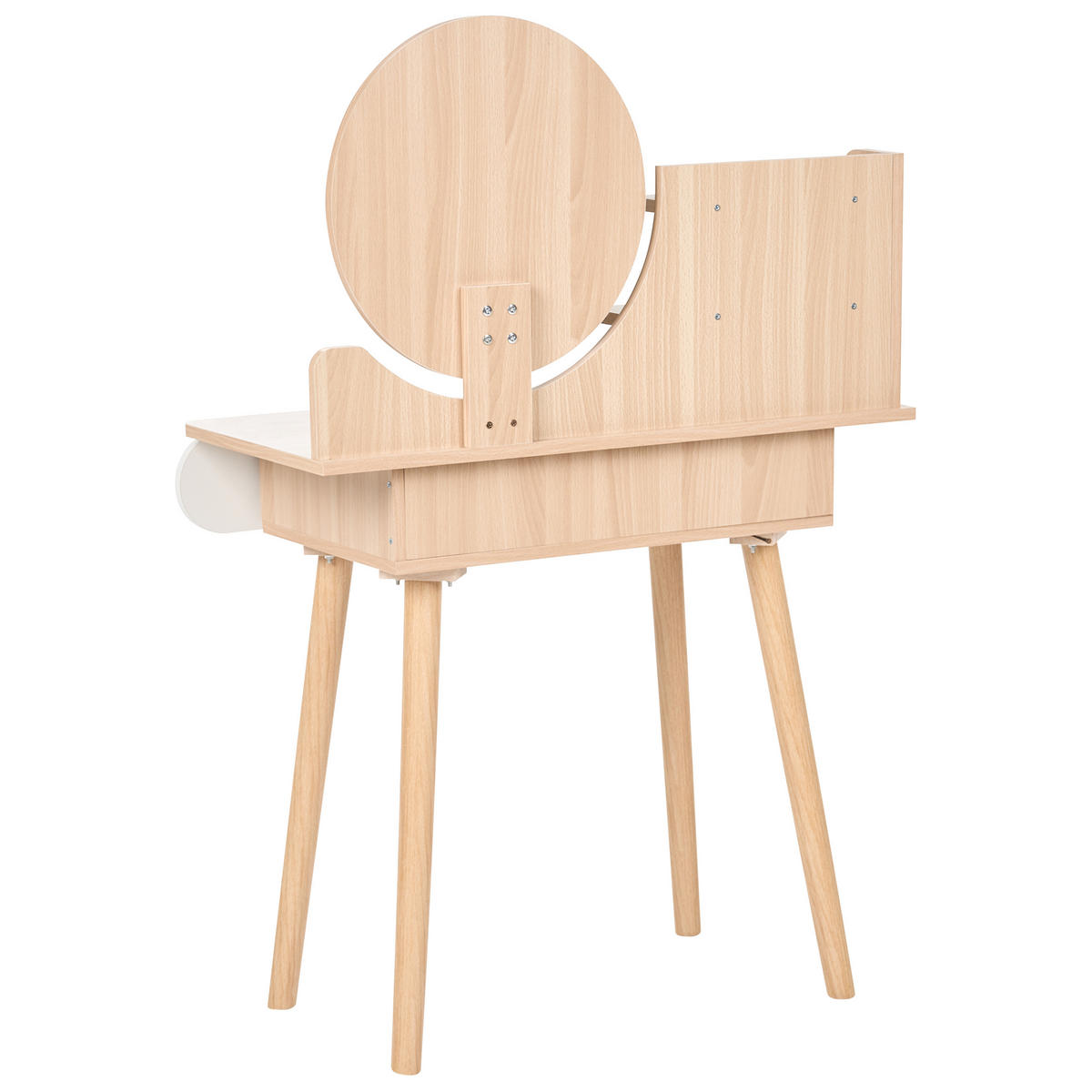 SCHMINKTISCH mit Spiegel Hellbraun Chambly - Hellbraun, Holzwerkstoff (80/120/40cm) - Beliani