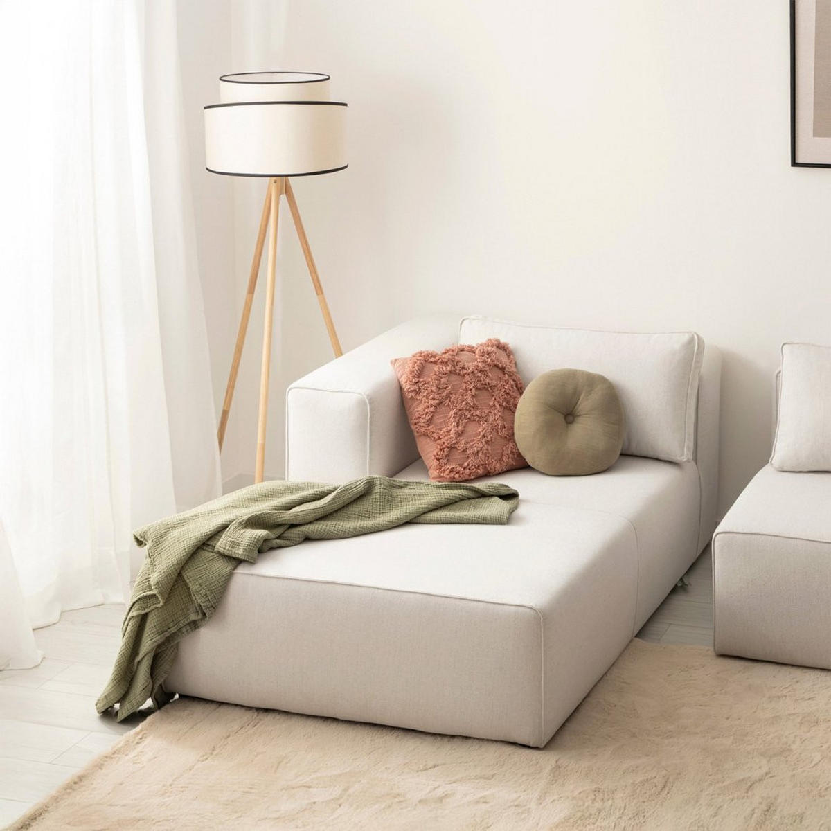 SOFA MODULARES Owen Beige 107 cm x 78 cm - Beige, Textil (107/78/176cm) - Klast Home