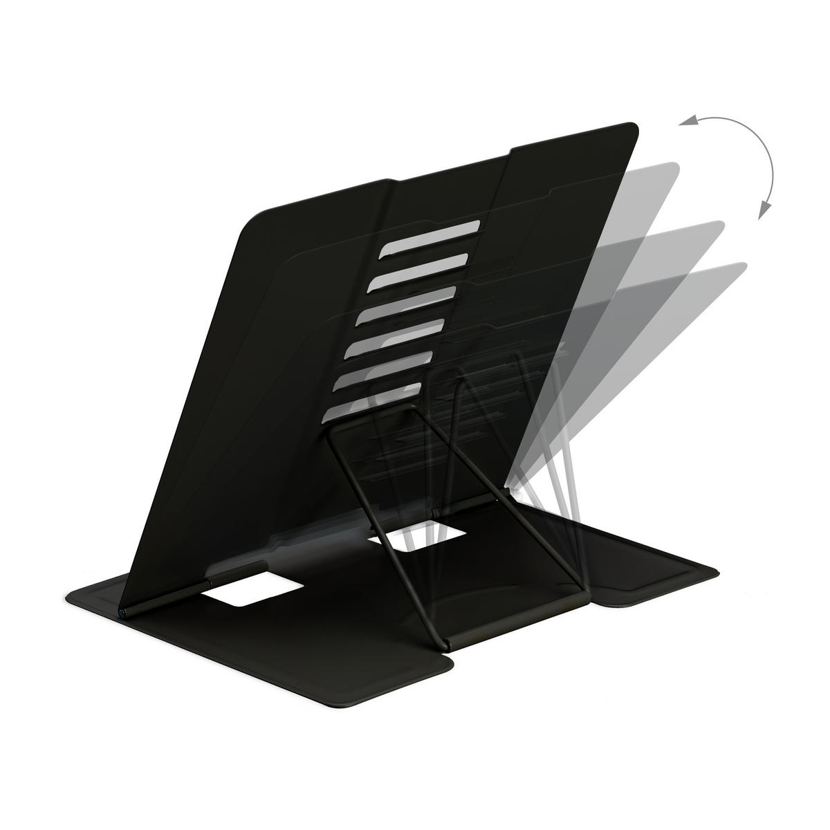 2xBUCHSTÄNDER - Schwarz, Metall (21/18/16.5cm) - Relaxdays