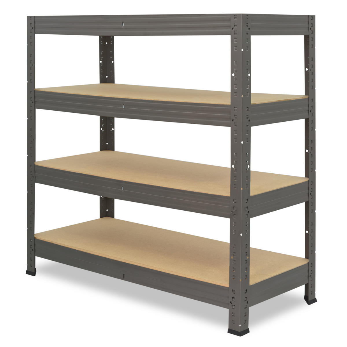 SCHWERLASTREGAL PRO 115x80x60 cm in grau mit 4 Böden und 200 kg Traglast pro Boden - Grau, Metall (80/115/60cm) - shelfplaza