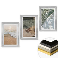 WANDBILDER 3er Set - 20x30 cm Silberner Rahmen - Strandhut und Sonnenbrille - Silberfarben, Kunststoff (20/30cm) - ArtPrintCave