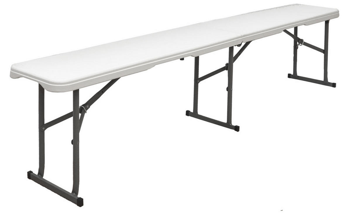 BIERBANK bis 300kg belastbar, 182/27cm, Weiß - Weiß, Kunststoff - Amanka
