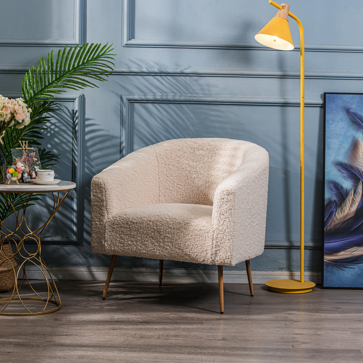 SESSEL Wolle Weiß - Weiß, Textil (75/76/65cm) - Nordlys