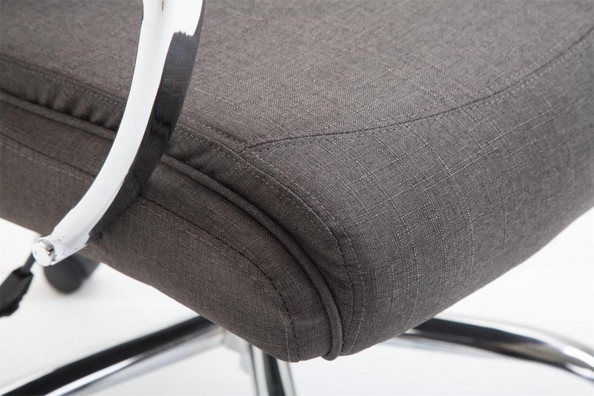 CHEFSESSEL Stoff dunkelgrau - Chromfarben/Dunkelgrau, Textil/Metall (65/115/73cm) - CLP