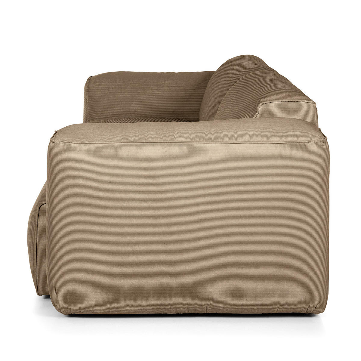 3-SITZER SOFA - Taupe/Schwarz, Kunststoff/Textil (251/71/102cm) - home24