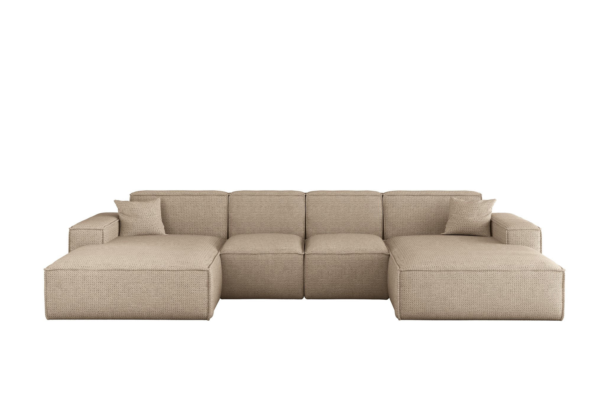 WOHNLANDSCHAFT Celes Premium Xs Artico - Beige, Holzwerkstoff/Textil (342/73/165cm) - Fun Möbel