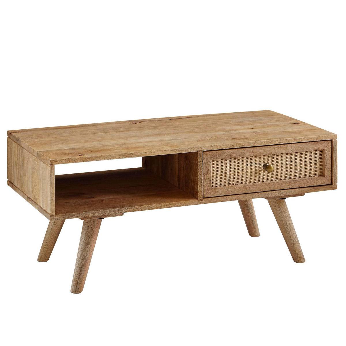 COUCHTISCH rechteckig LAYA Mangoholz - Braun, Holz (90/45/40cm) - tinkaro