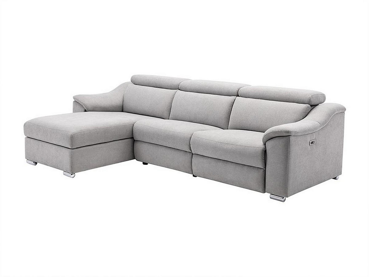 RELAXSOFA - 5 Personen - stoff - hellgrau Pedrera - Hellgrau, Textil/Metall (284/100/175cm) - Vente-Unique