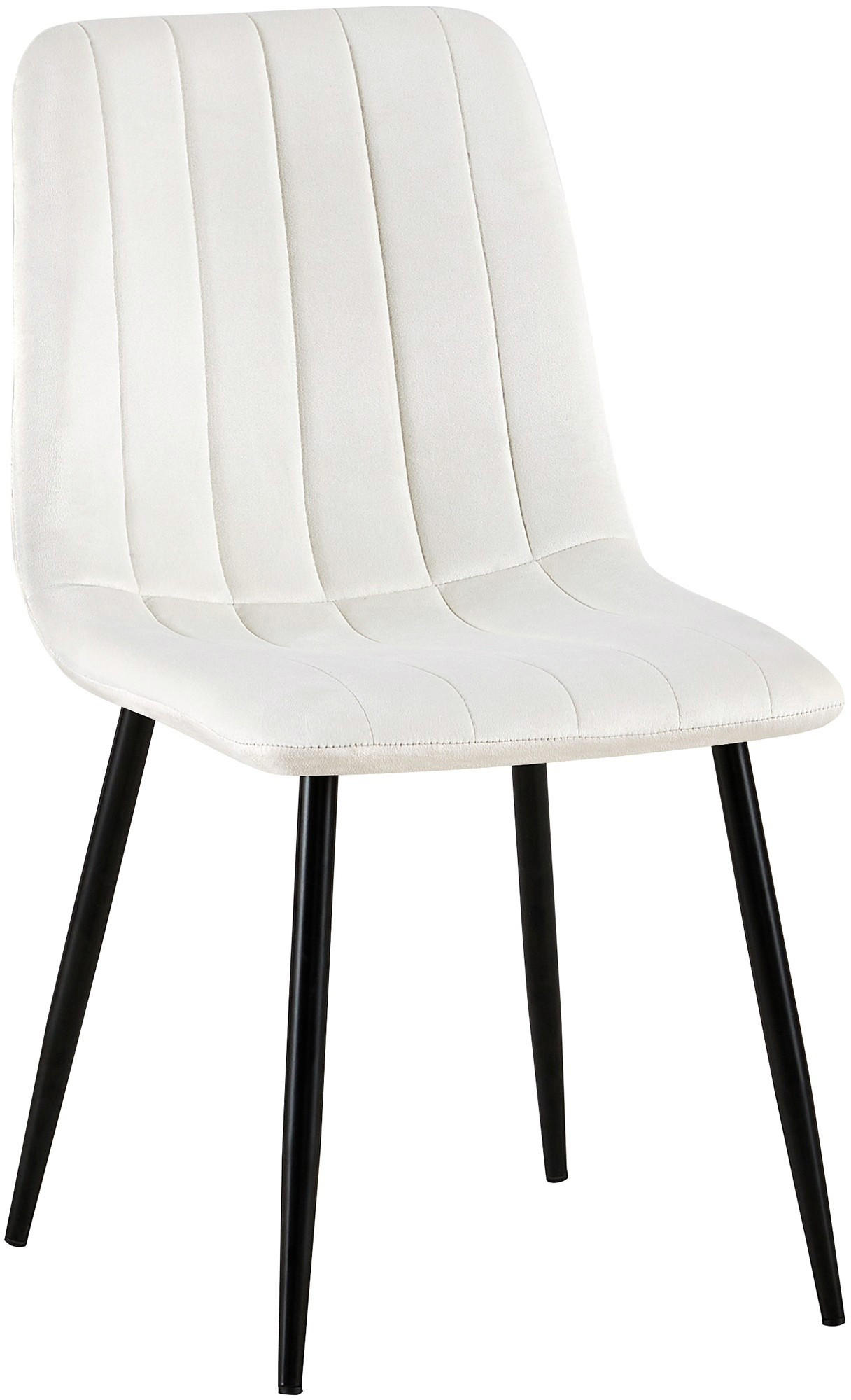 STUHL Samt Cremeweiß - Schwarz/Weiß, Textil/Metall (45/88/53cm) - CLP