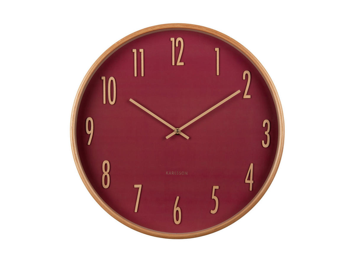 WANDUHR Gracil Rot 40/5/40 cm - Rot, Holzwerkstoff (5/40/40cm) - Karlsson