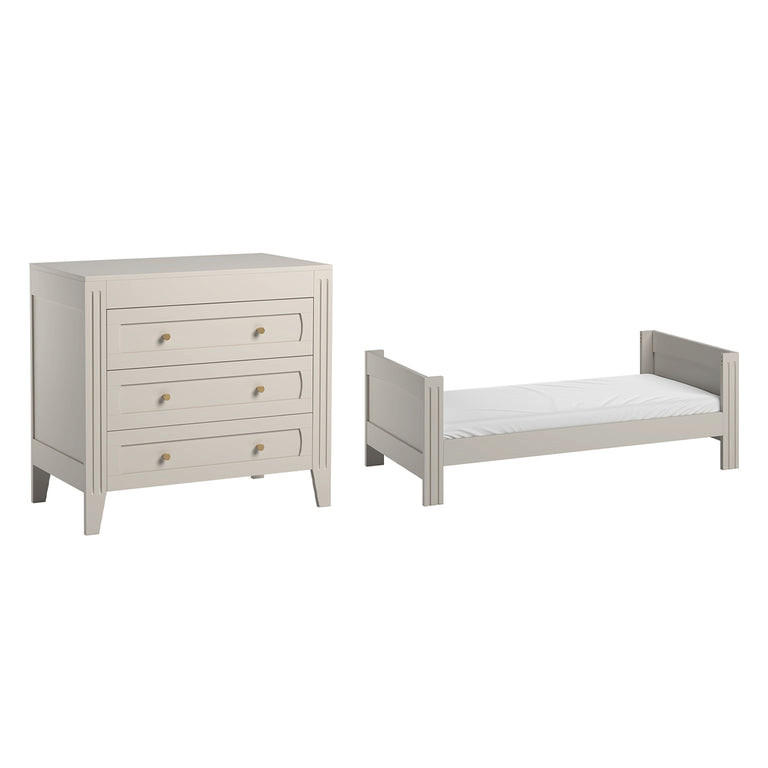 BABYZIMMER 2-teilig Milenne Beige - Beige, Holz (144/80/75cm) - Petits-meubles