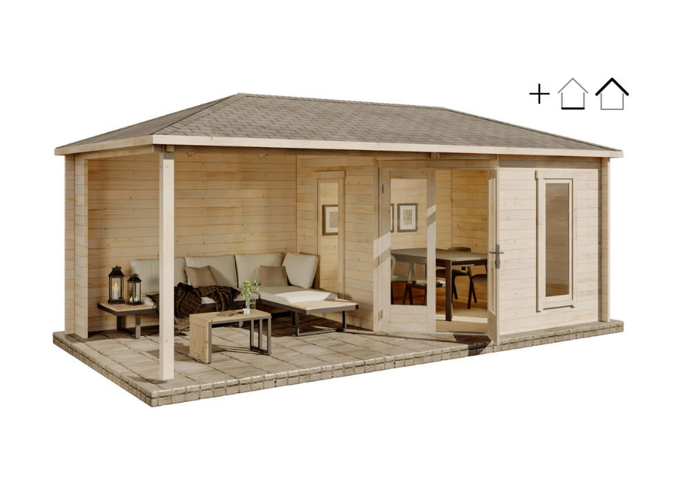 Alpholz Gartenhaus Natur 614x274x317 cm