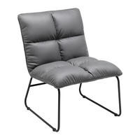 SESSEL Eleina Grau Lederlook - Grau, Metall (71/82/70cm)
