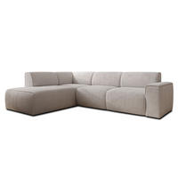 ECKSOFA L Form Didim Creme 292/220/78 cm – großes Sofa stilvoll & bequem L - Creme/Schwarz, Kunststoff/Textil (220/292cm) - AX Living
