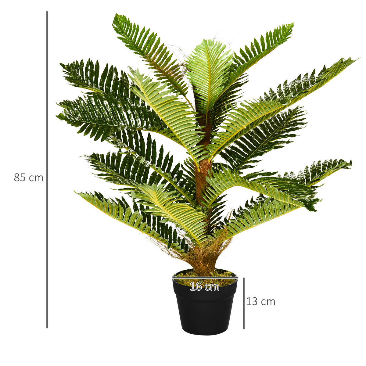 KUNSTBAUM Grün realistisch 85 cm mit Topf - Grün, Kunststoff (85cm) - PANGIVO