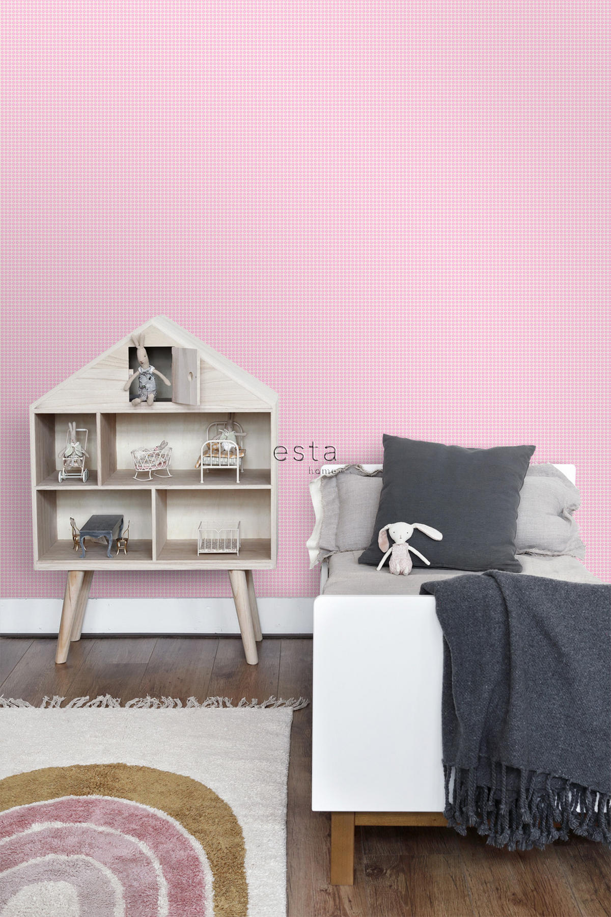 TAPETE kleine Punkte 53 cm x 10.05 m - Pink, Papier (53/0.1cm) - ESTAhome