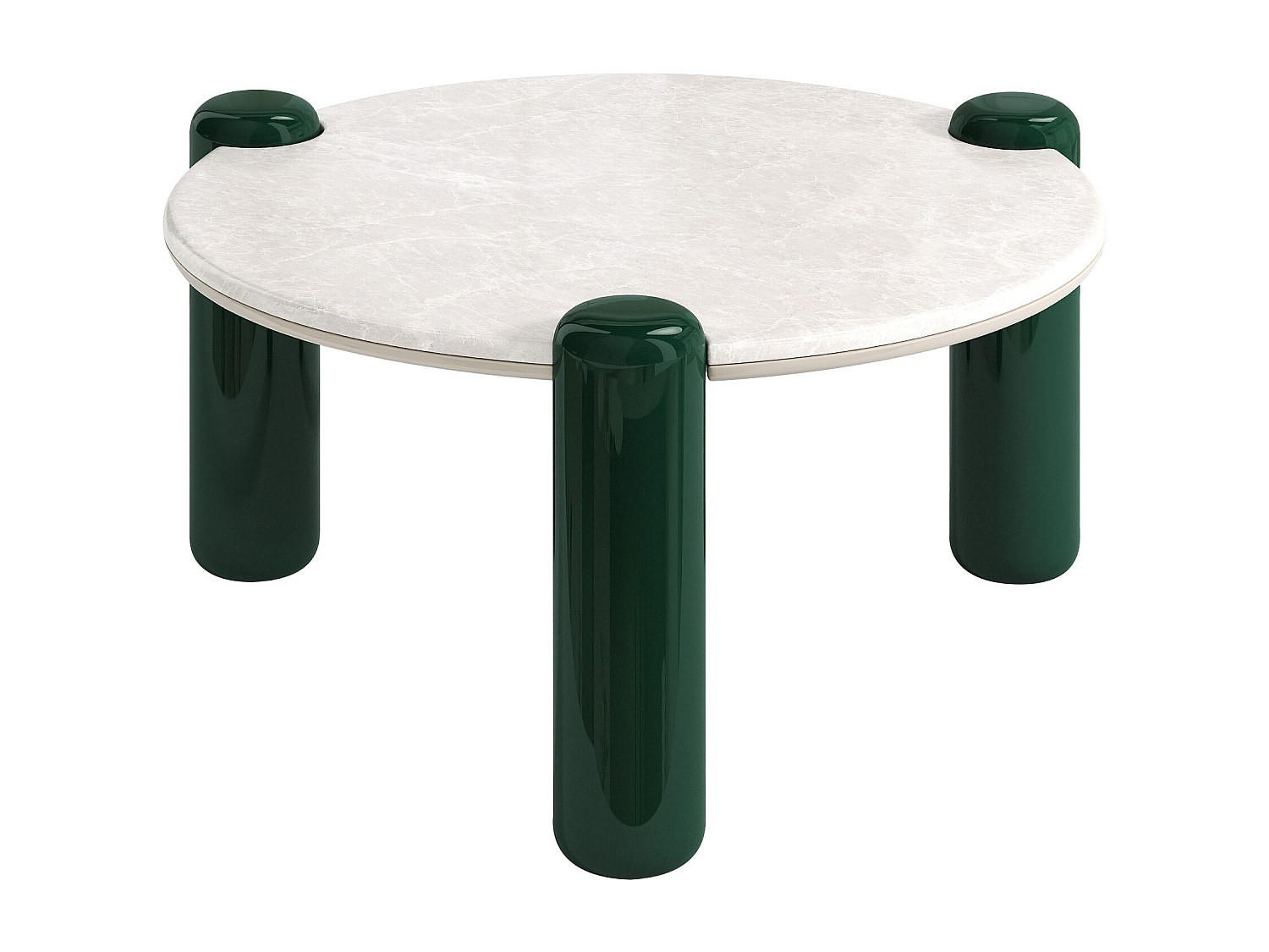 COUCHTISCH - 90 cm x 90 cm - marmor - weiß Narodi - Weiß, Stein (90/90/40cm) - Vente-Unique