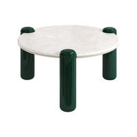 COUCHTISCH - 90 cm x 90 cm - marmor - weiß Narodi - Weiß, Stein (90/90/40cm) - Vente-Unique