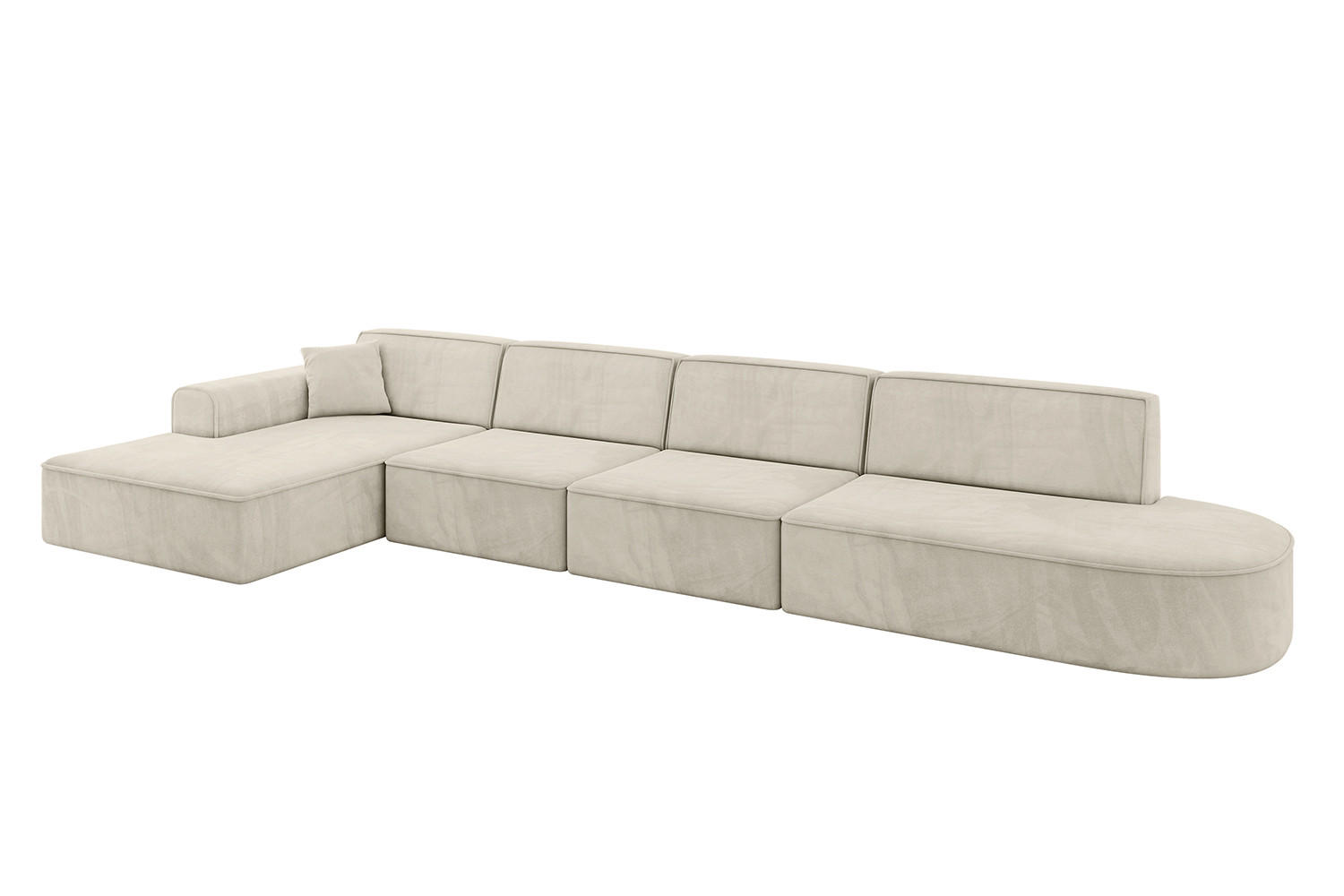 ECKSOFA Ottomane Links IREA-L3-v3 - 413x171x79 cm Dunkelgrau - Ecru, Holzwerkstoff/Textil (413/171cm) - ALTDECOR