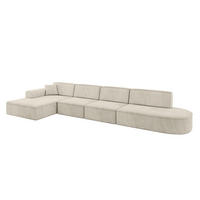 ECKSOFA Ottomane Links IREA-L3-v3 - 413x171x79 cm Dunkelgrau - Ecru, Holzwerkstoff/Textil (413/171cm) - ALTDECOR