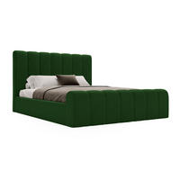 DOPPELBETT 140x200 Valetta mit Bettkasten, Velvet Grün - Grün, Holz/Textil (140/200cm) - Emporius