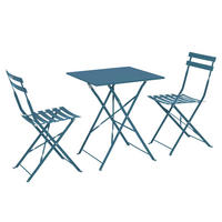 GARTENSET, klappbar, Pazifikblau - Blau, Metall - Oviala