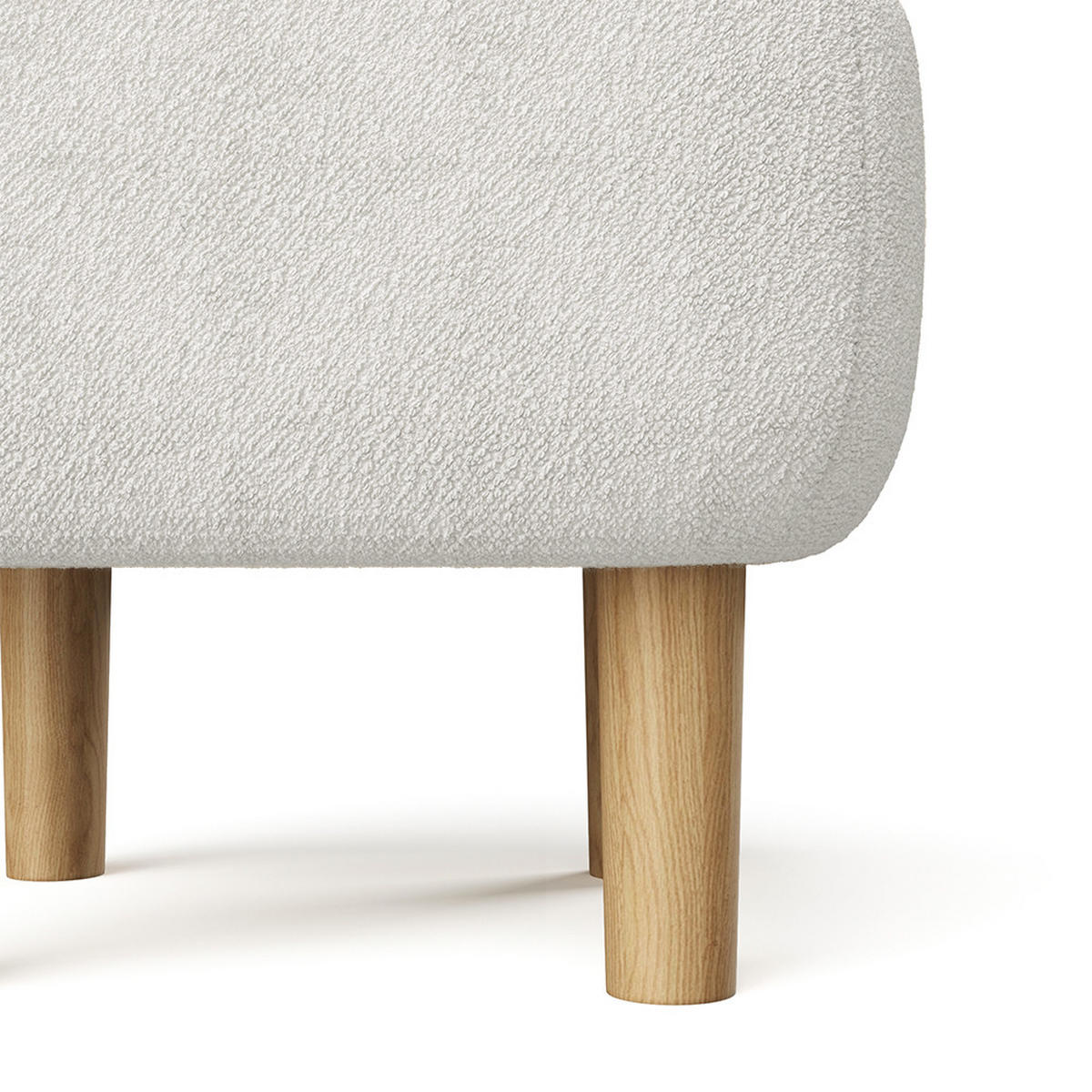 POLSTERHOCKER 45/45/36 cm Gummibaumholzbeine Leinen Beige - Beige/Naturfarben, Holz/Textil (45/36/45cm) - Livingandhome