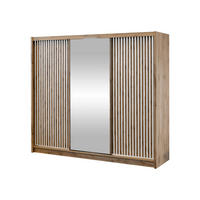 SCHIEBETÜRENSCHRANK London 250 - Eiche Wotan/Weiß, Holzwerkstoff (250/215/60cm) - MIRJAN24